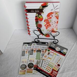 The Happy Planner - Red and White Recipe Planner And Sticker Books